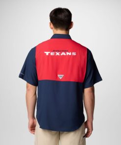 Columbia-Mens PFG Tamiami™ Colorblocked Short Sleeve Shirt – Houston Texans-OCS0270_HT-columbia coat 2