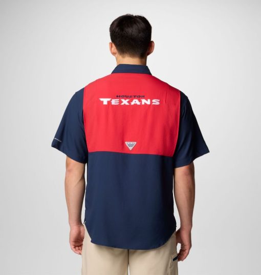 Columbia-Mens PFG Tamiami™ Colorblocked Short Sleeve Shirt - Houston Texans-OCS0270_HT-columbia coat - Image 2