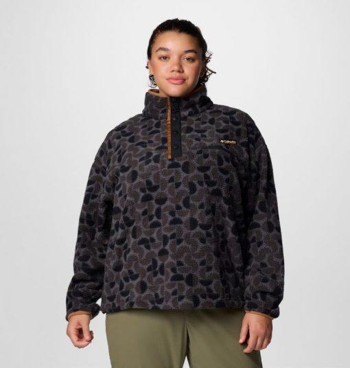 Columbia-Womens Helvetia™ II Printed Cropped Half Snap Fleece Pullover - Plus Size-2098502-columbia shirts