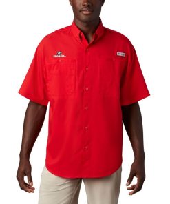 Columbia-Mens Collegiate PFG Tamiami™ Short Sleeve Shirt – Tall – Georgia-1277023_UGA-columbia sportswear men’s jackets