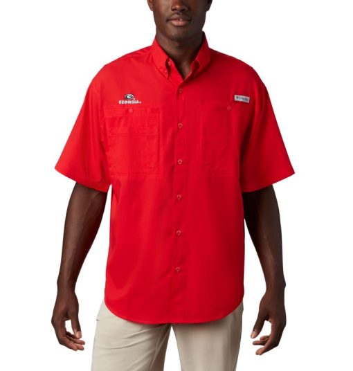 Columbia-Mens Collegiate PFG Tamiami™ Short Sleeve Shirt - Tall - Georgia-1277023_UGA-columbia sportswear men's jackets