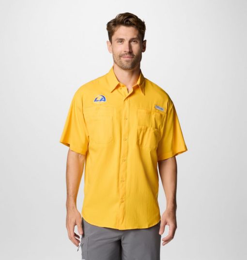 Columbia-Mens PFG Tamiami™ Short Sleeve Shirt - Los Angeles Rams-OCS0268_LAR-columbia rain jacket