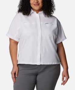 Columbia-Womens Boundless Trek™ Short Sleeve Button Up – Plus Size-2073032-columbia men’s jackets and coats