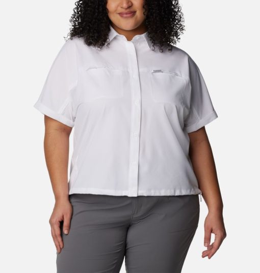 Columbia-Womens Boundless Trek™ Short Sleeve Button Up - Plus Size-2073032-columbia men's jackets and coats