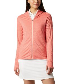 Columbia-Womens Sky Full Zip Long Sleeve Golf Shirt-OCS0235-columbia outlet near me