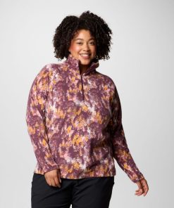 Columbia-Womens Glacial™ IV Print Half Zip Pullover – Plus Size-1802162-columbia coat