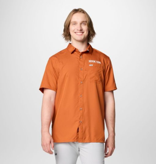 Columbia-Mens Collegiate PFG Slack Tide™ Camp Shirt - Texas-1958291_TEX-columbia zip