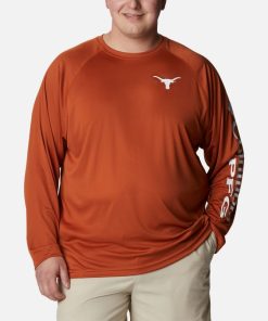 Columbia-Mens Collegiate PFG Terminal Tackle™ Long Sleeve Shirt – Big – Texas-1892212_TEX-columbia women