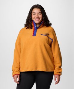 Columbia-Womens Helvetia™ II Cropped Half Snap Fleece Pullover – Plus Size-2092232-columbia pfg