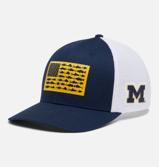 Columbia-PFG Mesh™ Fish Flag Ball Cap - Michigan-1913151_UM-columbia pfg