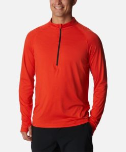 Columbia-Mens Endless Trail™ Half Zip Mesh Long Sleeve Shirt-2031671-columbia fleece jacket