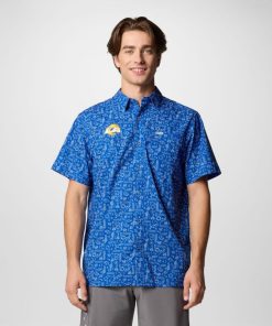 Columbia-Mens PFG Super Slack Tide™ Short Sleeve Shirt – Los Angeles Rams-OCS0264_LAR-columbia fleece