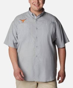 Columbia-Mens Collegiate PFG Tamiami™ Short Sleeve Shirt – Big – Texas-1277022_TEX-columbia coat