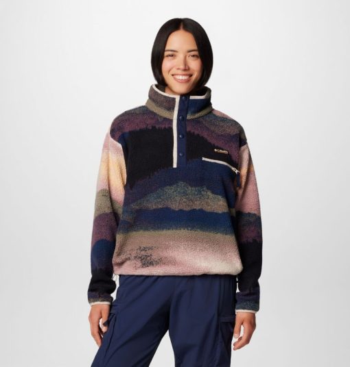 Columbia-Womens Helvetia™ II Printed Cropped Half Snap Fleece Pullover-2098501-columbia coat