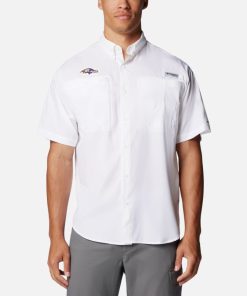 Columbia-Mens PFG Tamiami™ Short Sleeve Shirt – Baltimore Ravens-OCS0268_BR-columbia rain gear