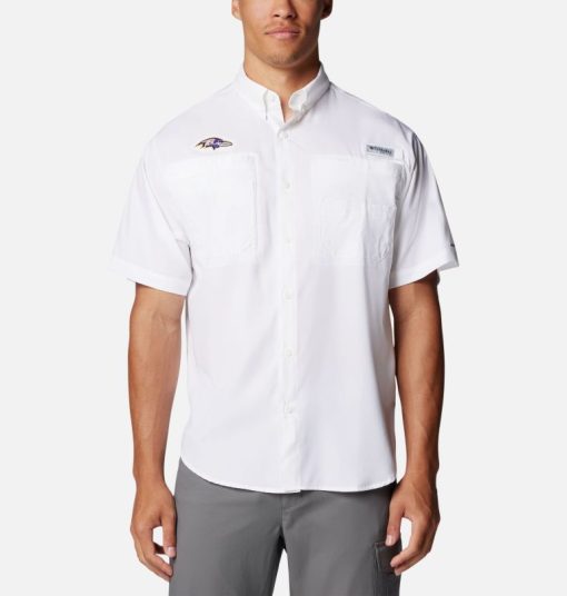 Columbia-Mens PFG Tamiami™ Short Sleeve Shirt - Baltimore Ravens-OCS0268_BR-columbia rain gear