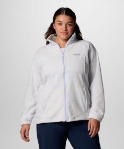 Columbia-Womens Benton Springs™ Printed Full Zip Fleece Jacket – Plus Size-2021772-columbia fleece jacket