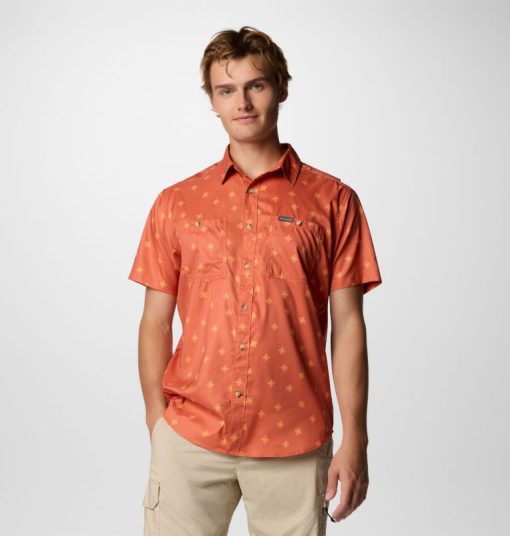 Columbia-Mens Utilizer™ Printed Woven Short Sleeve Shirt-1990821-columbia rain resistant jacket