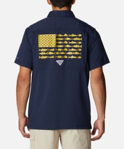 Columbia-Mens Collegiate PFG Slack Tide™ Camp Shirt – Notre Dame-1958291_ND-columbia rain gear 2