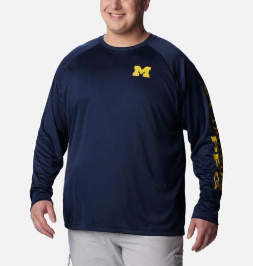 Columbia-Mens Collegiate PFG Terminal Tackle™ Long Sleeve Shirt - Big - Michigan-1892212_UM-columbia hats