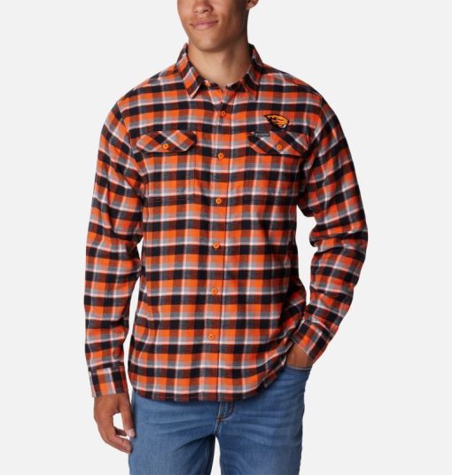 Columbia-Mens Collegiate Flare Gun™ Flannel Long Sleeve Shirt - Oregon State-1561651_OSU-columbia coat