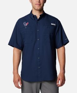 Columbia-Mens PFG Tamiami™ Short Sleeve Shirt – Houston Texans-OCS0268_HT-mens columbia jacket