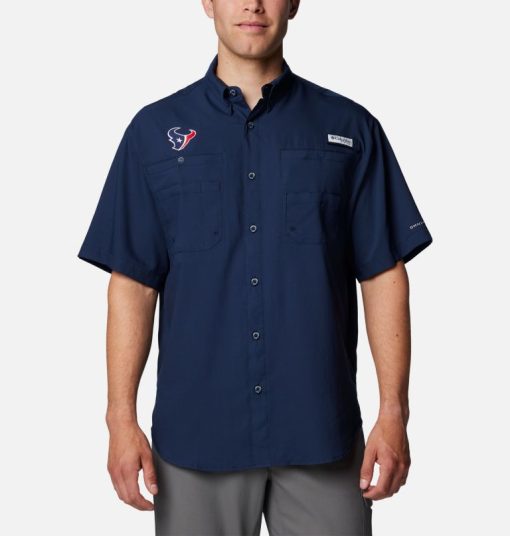 Columbia-Mens PFG Tamiami™ Short Sleeve Shirt - Houston Texans-OCS0268_HT-mens columbia jacket