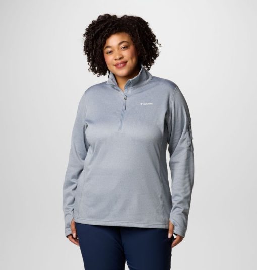 Columbia-Womens Park View™ Grid Half Zip Fleece Pullover - Plus Size-1959704-columbia shoes