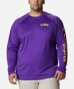 Columbia-Mens Collegiate PFG Terminal Tackle™ Long Sleeve Shirt – Big – LSU-1892212_LSU-columbia outlet near me