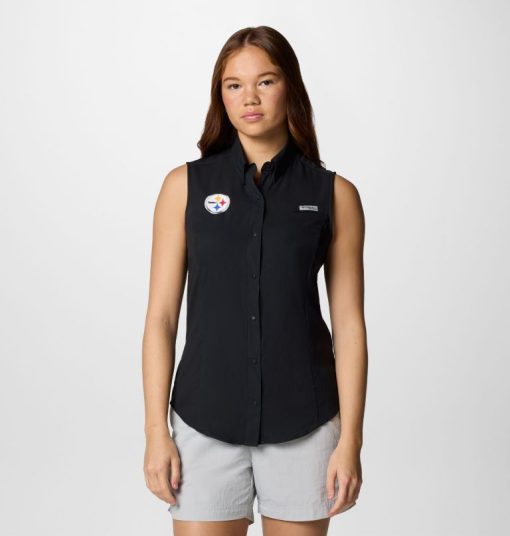 Columbia-Womens PFG Tamiami™ Sleeveless Shirt - Pittsburgh Steelers-OCS0272_PS-columbia fleece