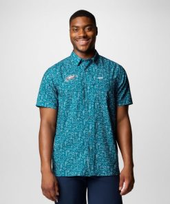 Columbia-Mens PFG Super Slack Tide™ Short Sleeve Shirt – Philadelphia Eagles-OCS0264_PE-columbia coat