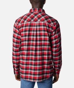 Columbia-Mens Collegiate Flare Gun™ Flannel Long Sleeve Shirt – Wisconsin-1561651_WIS-columbia men’s jackets and coats 2