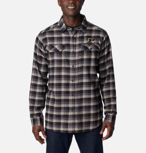 Columbia-Mens Collegiate Flare Gun™ Flannel Long Sleeve Shirt - Purdue-1561651_PD-columbia rain gear