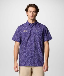 Columbia-Mens PFG Super Slack Tide™ Short Sleeve Shirt – Baltimore Ravens-OCS0264_BR-columbia boots