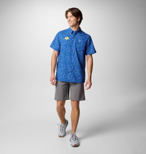 Columbia-Mens PFG Super Slack Tide™ Short Sleeve Shirt - Los Angeles Rams-OCS0264_LAR-columbia rain gear - Image 2