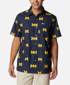 Columbia-Mens Collegiate PFG Super Slack Tide™ Shirt – Michigan-1892201_UM-columbia hat