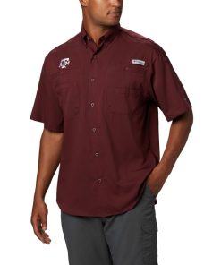 Columbia-Mens Collegiate PFG Tamiami™ Short Sleeve Shirt – Tall – Texas A&M-1277023_TAM-columbia outlet online