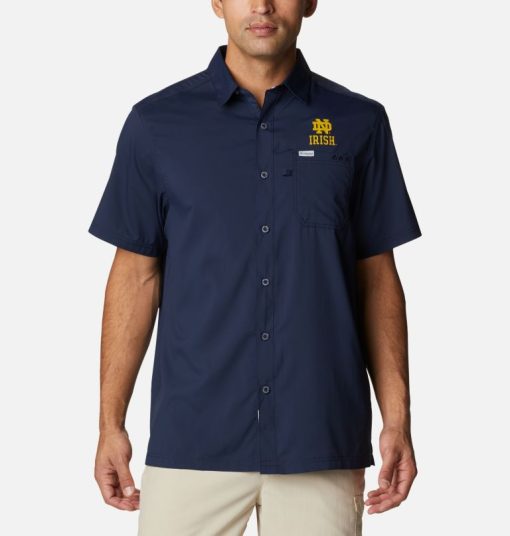 Columbia-Mens Collegiate PFG Slack Tide™ Camp Shirt - Notre Dame-1958291_ND-columbia rain gear