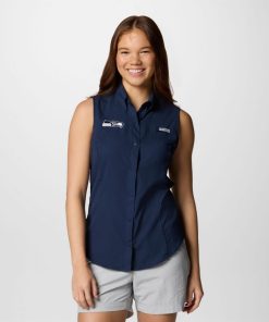 Columbia-Womens PFG Tamiami™ Sleeveless Shirt – Seattle Seahawks-OCS0272_SS-columbia ladies outerwear