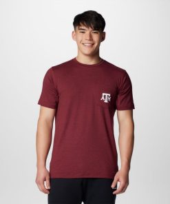 Columbia-Mens Collegiate Tech Trail™ Short Sleeve Shirt – Texas A&M-2074311_TAM-mens columbia jacket