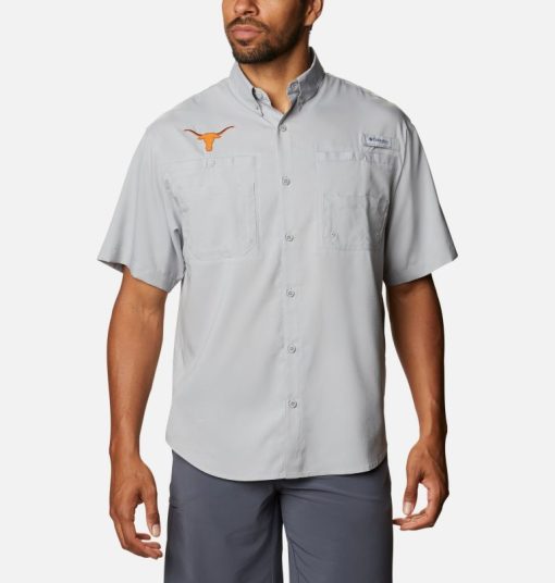 Columbia-Mens Collegiate PFG Tamiami™ Short Sleeve Shirt - Tall - Texas-1277023_TEX-columbia womens vest