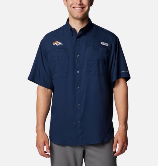 Columbia-Mens PFG Tamiami™ Short Sleeve Shirt - Denver Broncos-OCS0268_DB-columbia puffer jacket