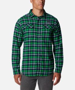 Columbia-Mens Collegiate Flare Gun™ Flannel Long Sleeve Shirt – Notre Dame-1561651_ND-columbia jacket women