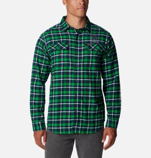 Columbia-Mens Collegiate Flare Gun™ Flannel Long Sleeve Shirt - Notre Dame-1561651_ND-columbia jacket women