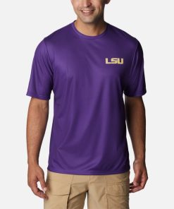 Columbia-Mens Collegiate PFG Terminal Tackle™ Short Sleeve Shirt – LSU-1990181_LSU-columbia pants