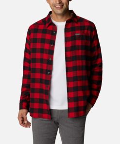 Columbia-Mens Cornell Woods™ Flannel Long Sleeve Shirt-1617951-columbia fleece jacket womens