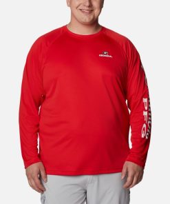 Columbia-Mens Collegiate PFG Terminal Tackle™ Long Sleeve Shirt – Big – Georgia-1892212_UGA-columbia sportswear men’s jackets