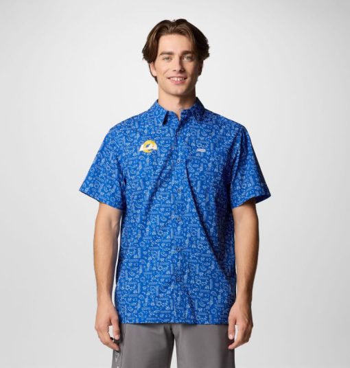 Columbia-Mens PFG Super Slack Tide™ Short Sleeve Shirt - Los Angeles Rams-OCS0264_LAR-columbia rain gear