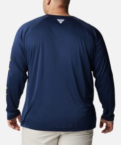 Columbia-Mens Collegiate PFG Terminal Tackle™ Long Sleeve Shirt – Big – West Virginia-1892212_WV-columbia raincoat 2