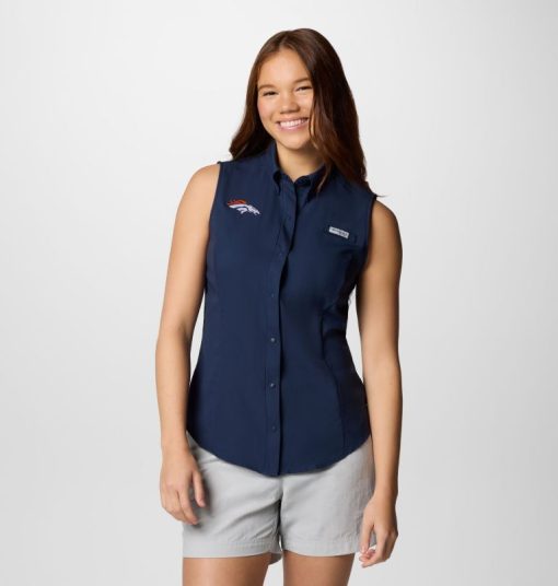 Columbia-Womens PFG Tamiami™ Sleeveless Shirt - Denver Broncos-OCS0272_DB-columbia womens jackets